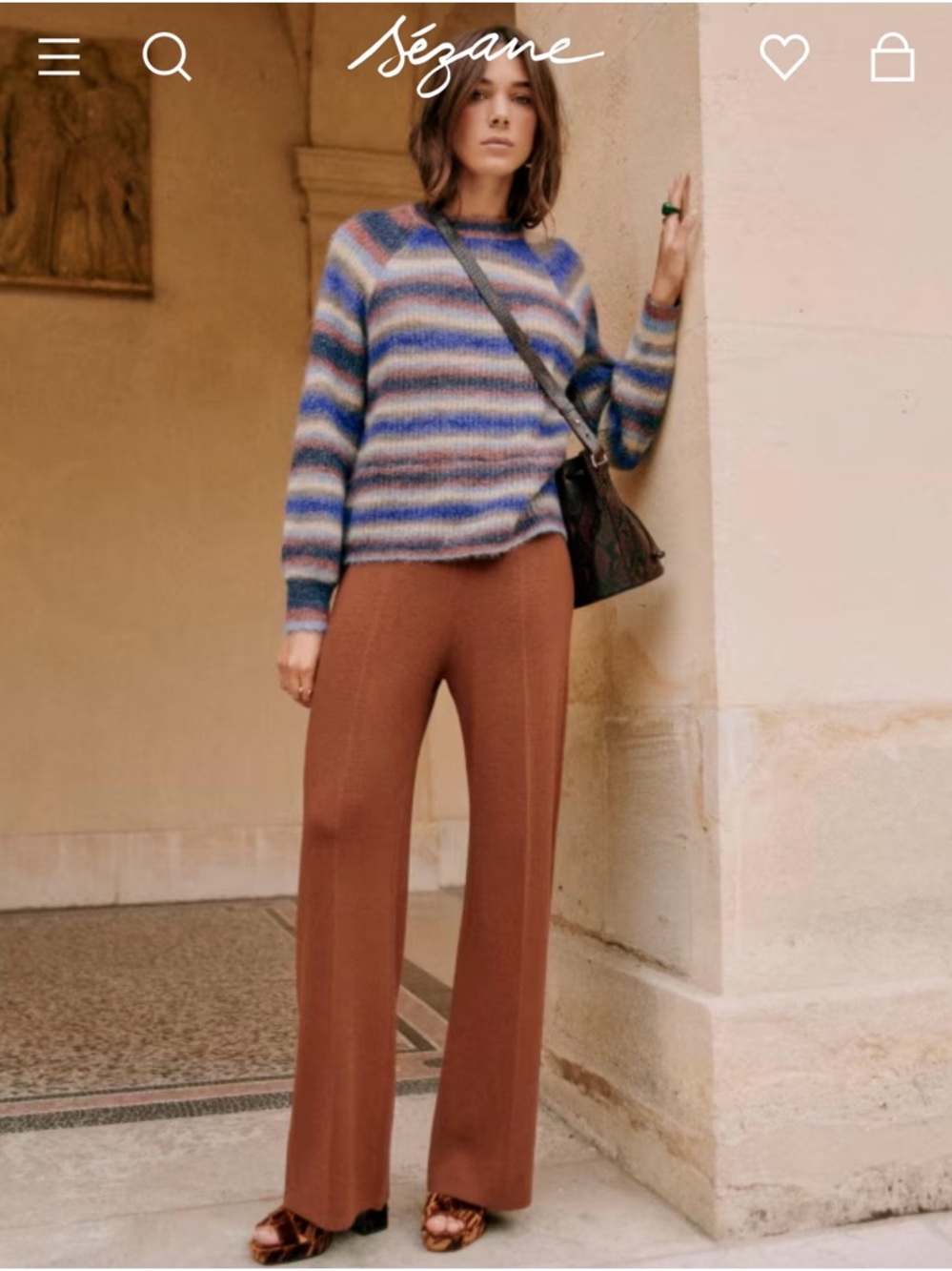 Sezane - Matthew 100% Merino wool pants - S - Hazelnut colour
